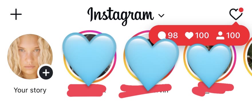 Instagram activity bubble with new comments, likes and followers